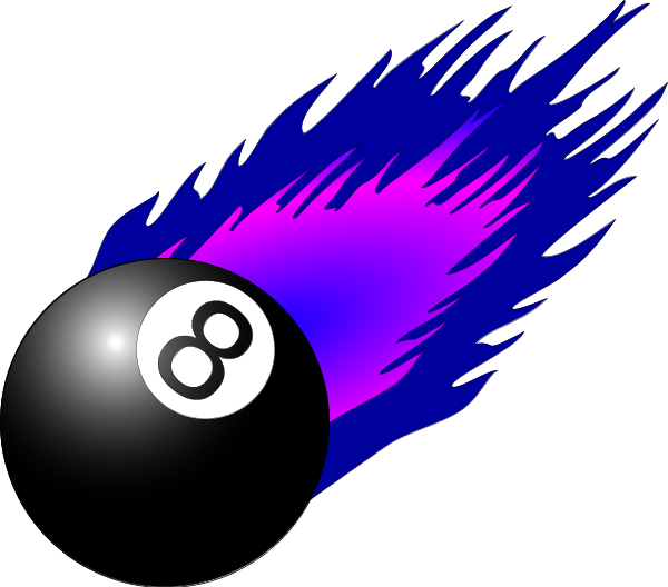Pool 8 Eight Ball Flame Flaming Fire V3 Vector Clip Art