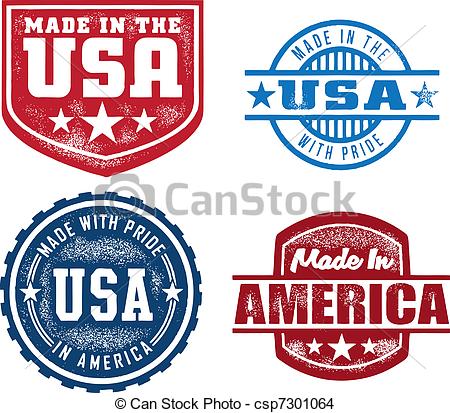 Vector   Made In Usa Vintage Stamps   Stock Illustration Royalty Free