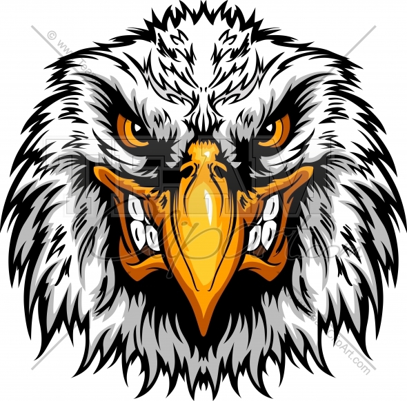 Angry Eagle Head Clipart Mascot Graphic Vector Clipart Logo