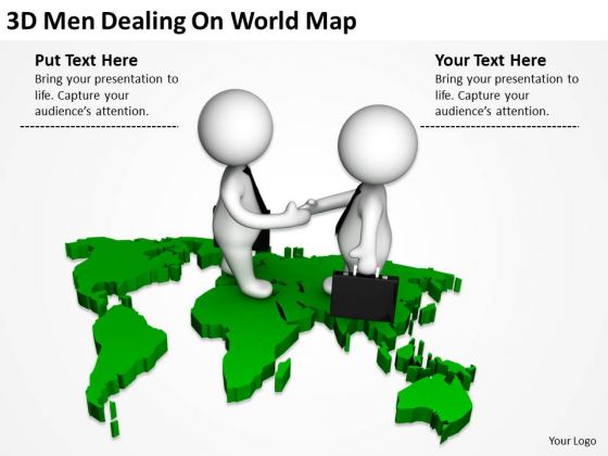 Business People Clipart 3d Men Dealing On World Map Powerpoint