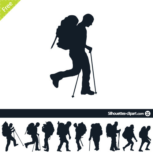 Hiker Silhouette Silhouettes Clipart