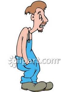 Hillbilly Wearing Overalls   Royalty Free Clipart Picture