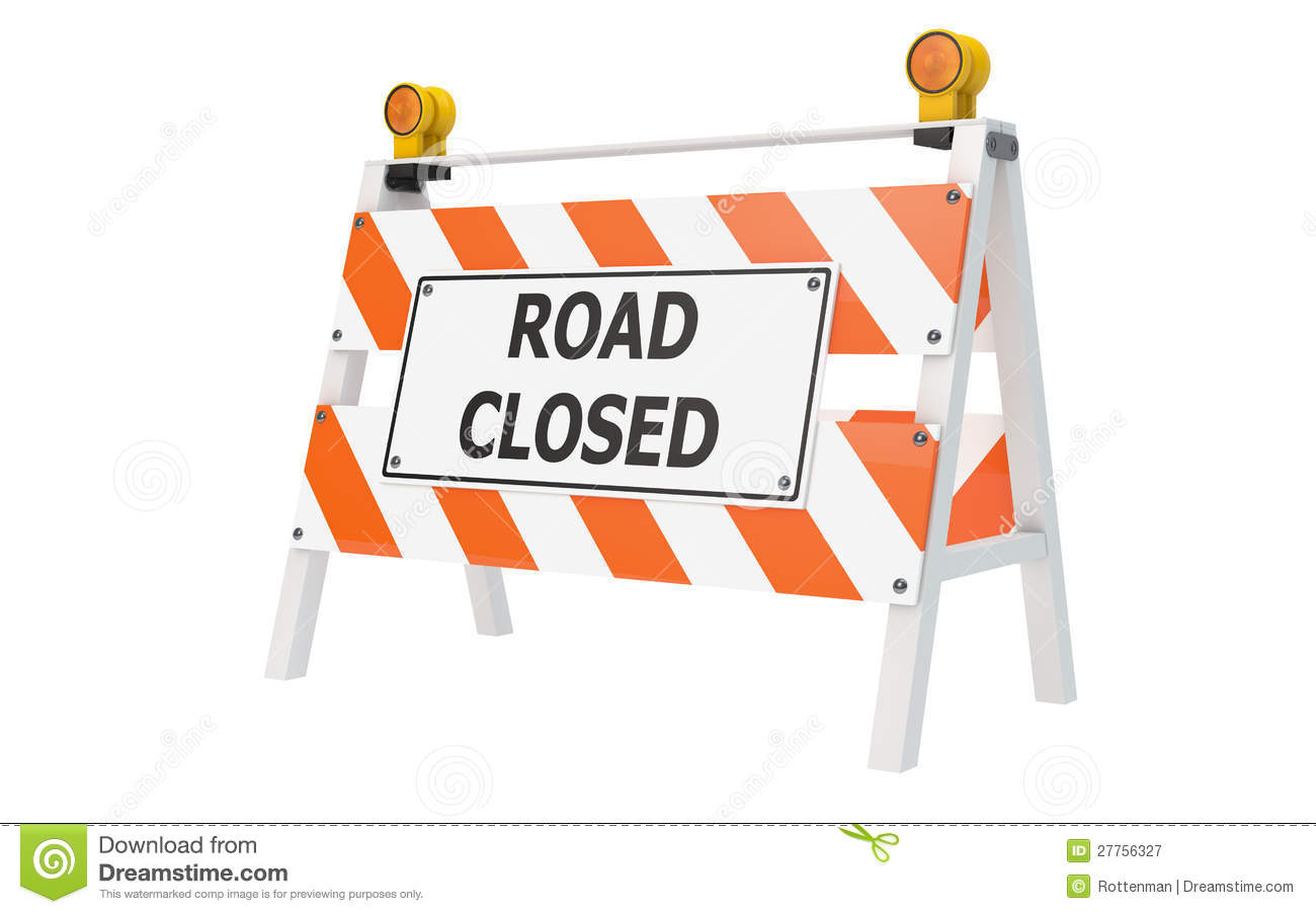 Road Closed Barricade Construction Royalty Free Stock Photography