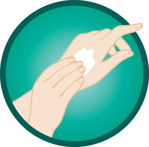 Clipart Image  Clip Art Illustration Of A Pair Of Hands Putting Lotion