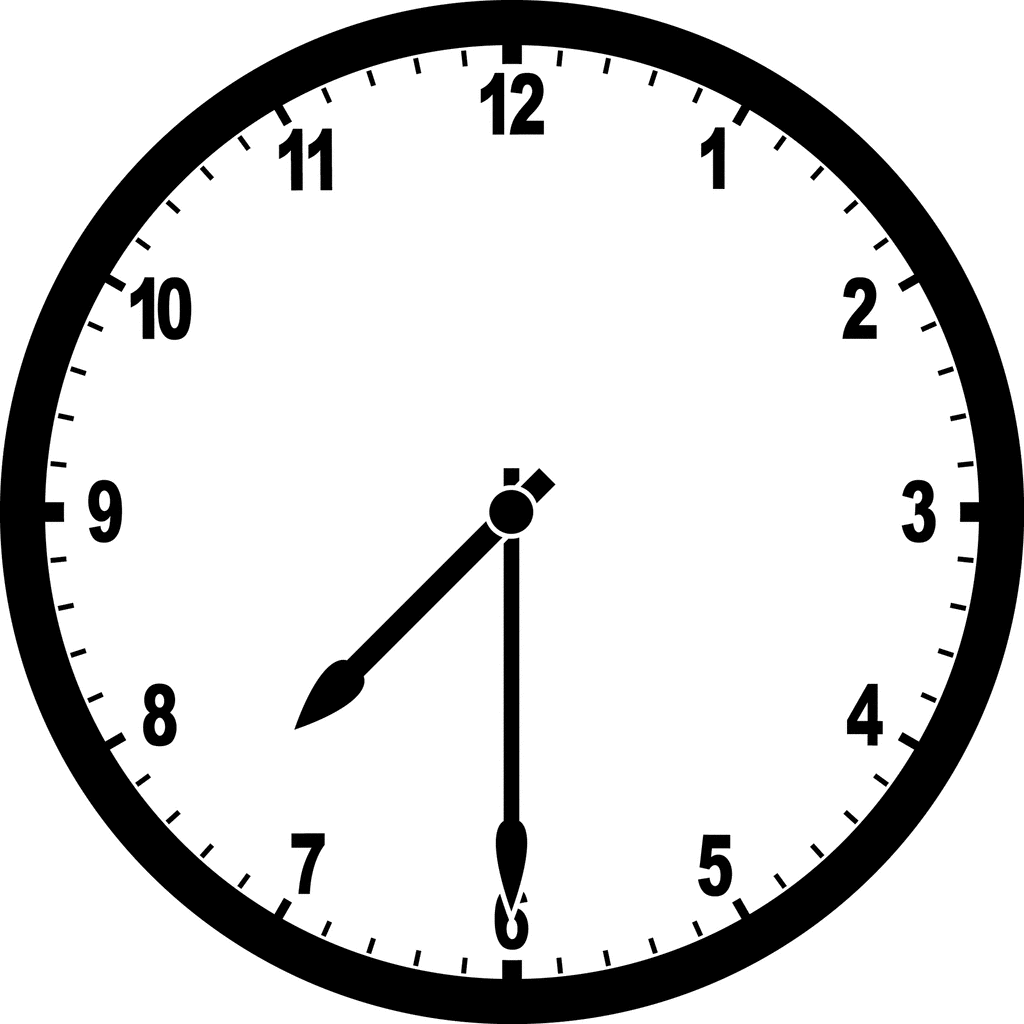 Clock 7 30   Clipart Etc