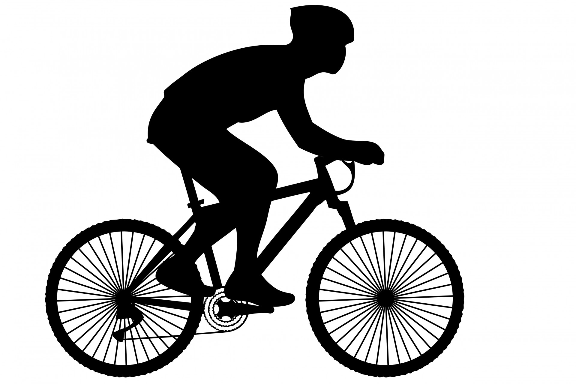 Cyclist Black Silhouette Clipart Free Stock Photo Hd   Public Domain