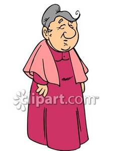 Grandmother Wearing A Shawl   Royalty Free Clipart Picture