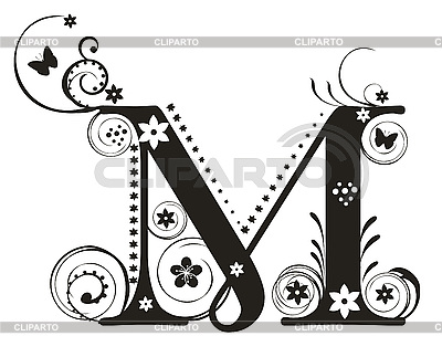 Decorative Letter With Flowers For Design     Yelena Panyukova