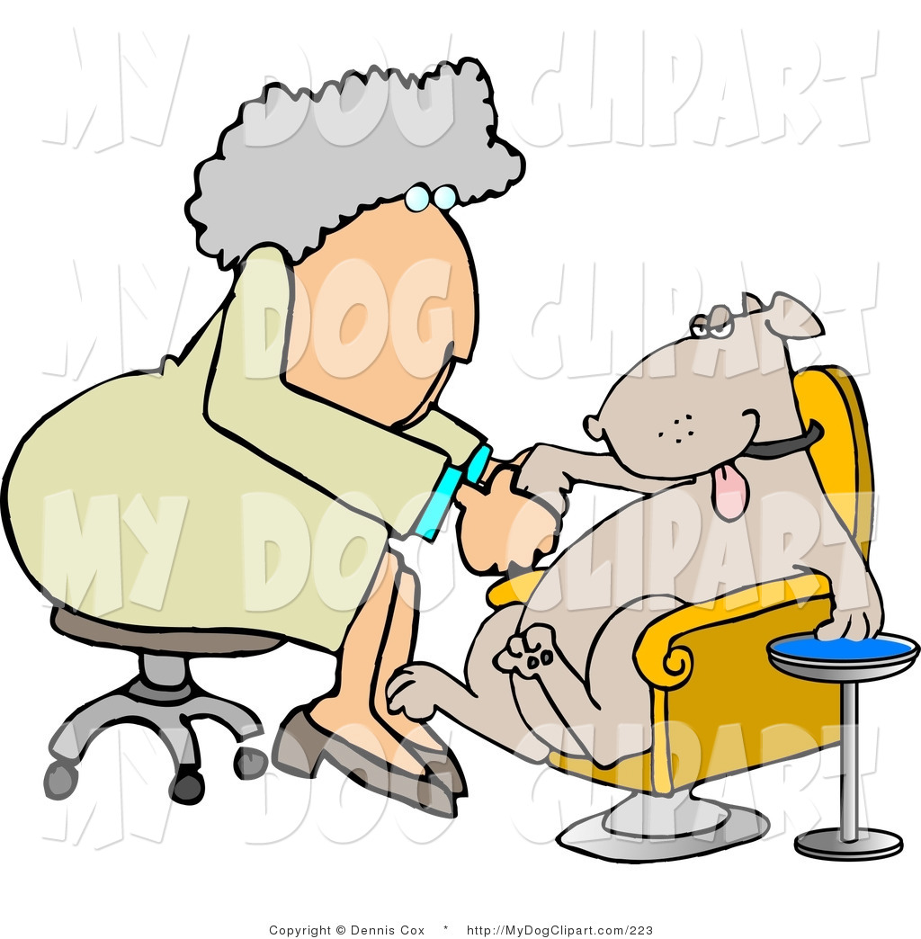 Dog Grooming Clipart Female Dog Groomer Giving A Spoiled Dog A
