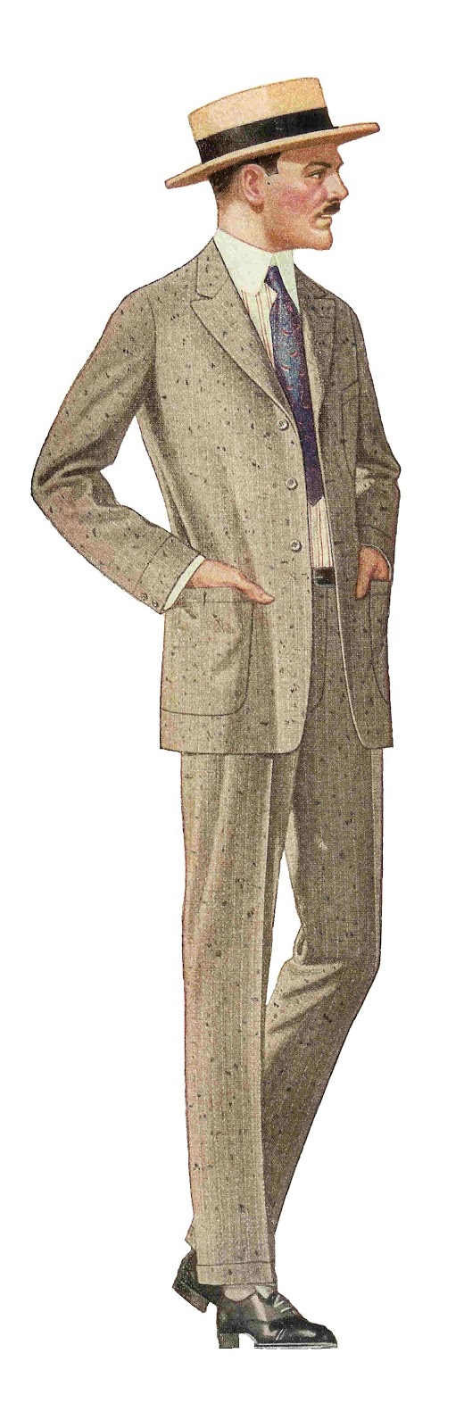 Free Fashion Clip Art  1917 Men S Suit Fashion Gray Single Breasted