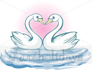 Swans In Love Clipart