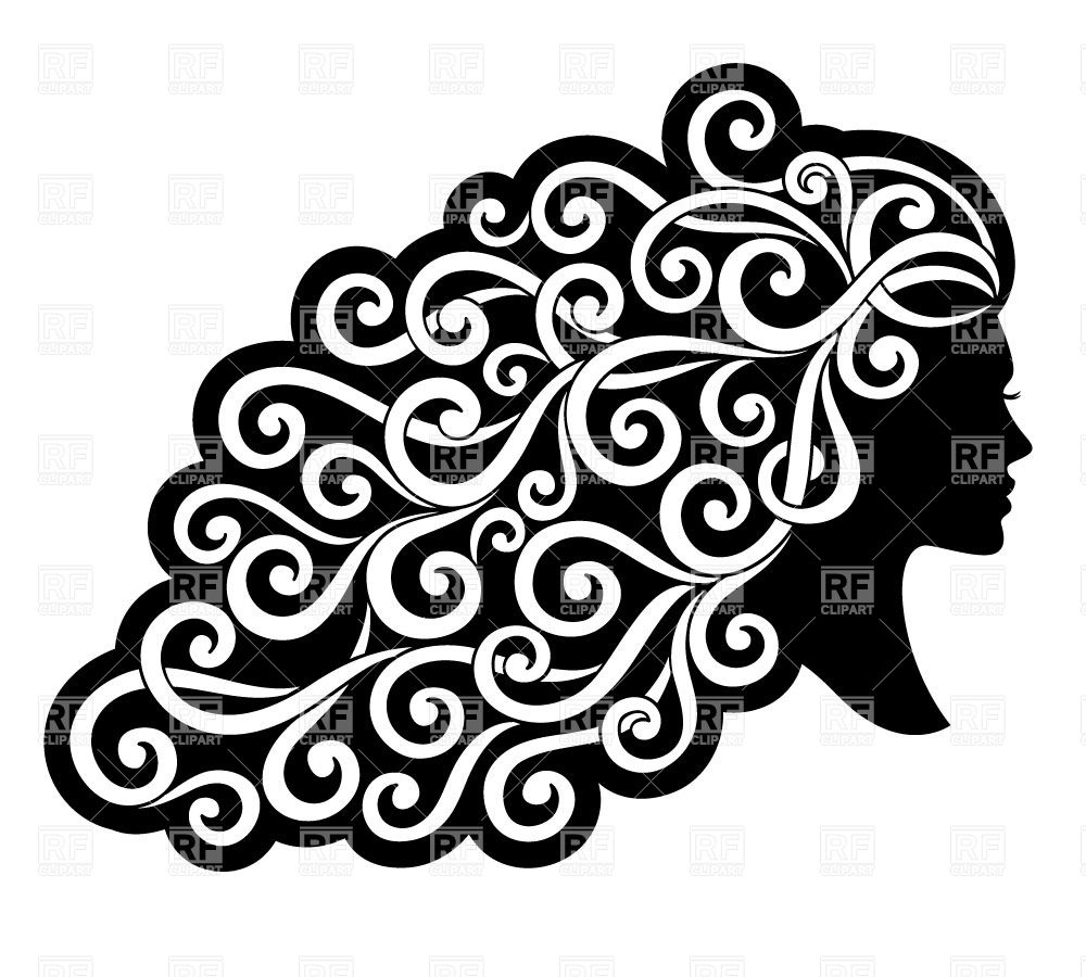 With Curly Ornamented Hair Download Royalty Free Vector Clipart  Eps