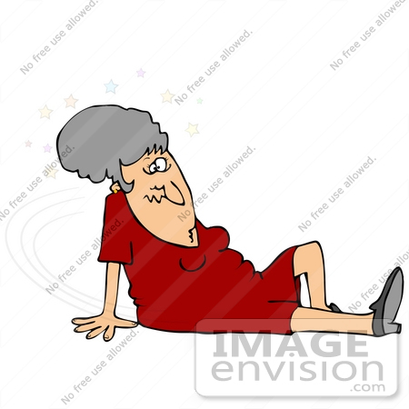 30689 Clip Art Graphic Of A Confused Elderly Caucasian Woman Seeing