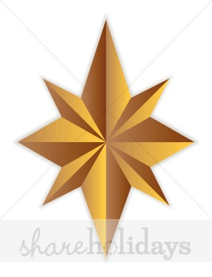 Gold Star Christmas Tree Topper   Christmas Ornament Clipart