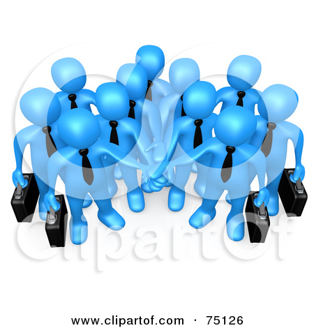 Royalty Free  Rf  Clipart Illustration Of A Group Of Blue Business