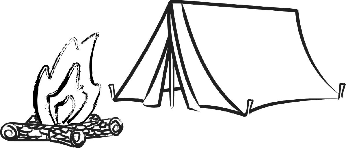 Tent Clipart Black And White Camping Tent Clipart Black