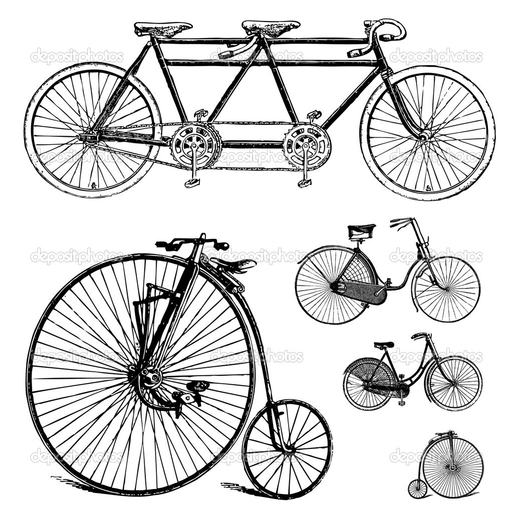 Vintage Bicycle With Basket Clip Art Vector Clipart Retro Bicycle