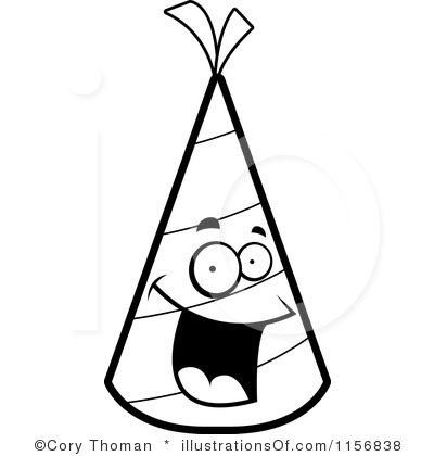 Black And White Party Hat Clipart Royalty Free Party Hat Clipart