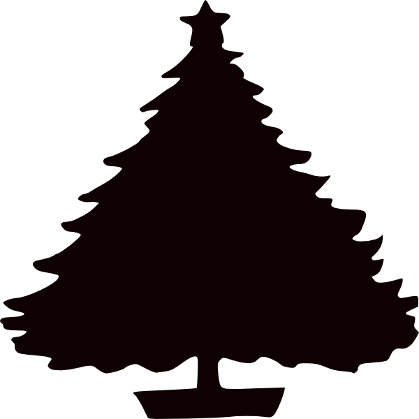 Black Christmas Tree Silhouette Clip Art At Clker Com   Vector Clip