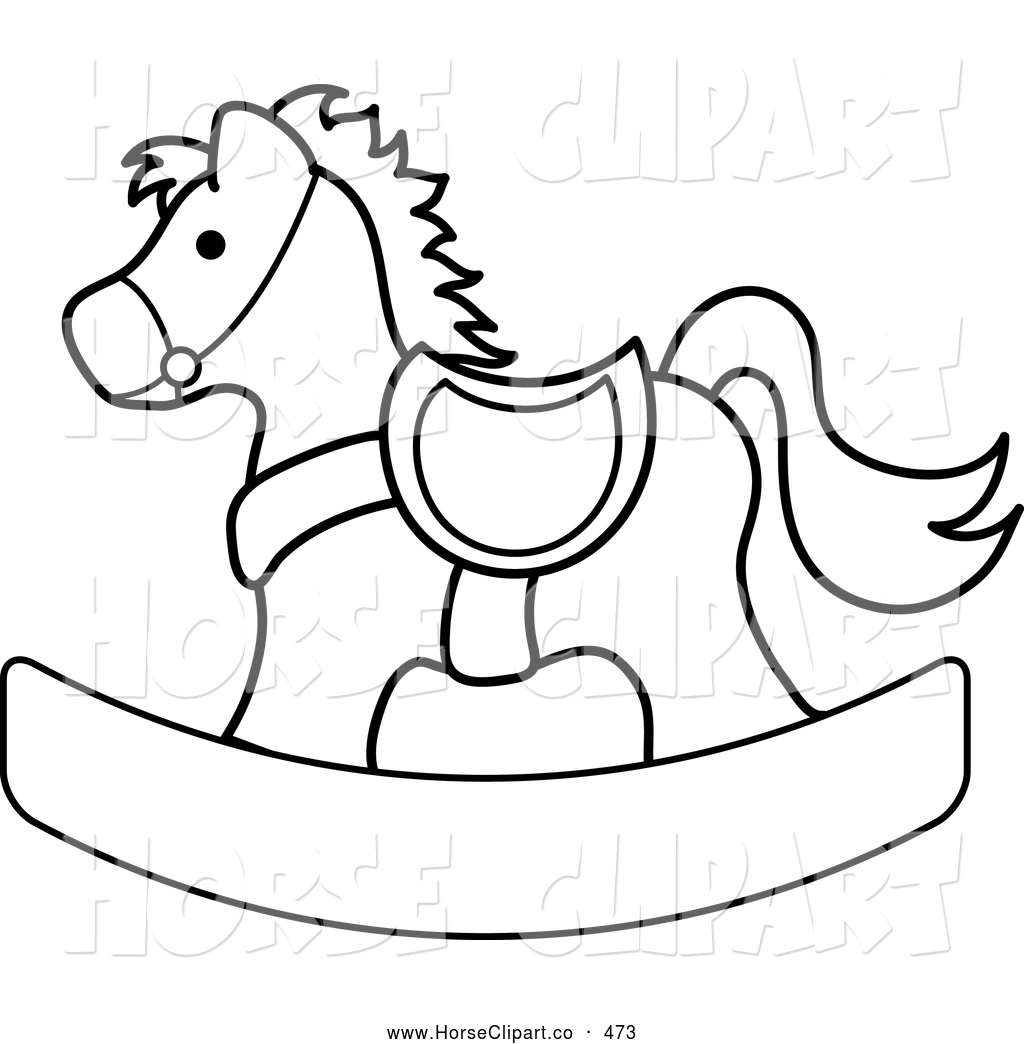 Clip Art Of A Black And White Coloring Page Outlined Children S Wooden