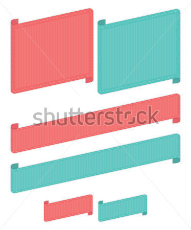 Miscellaneous   Red And Blue Stitched Ribbons Isolated On White