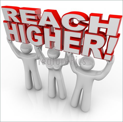 Reach Higher People Lifting Words Achieve Goal Illustration  Royalty