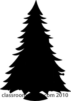 Silhouettes   Christmas Tree Silhouette 14   Classroom Clipart