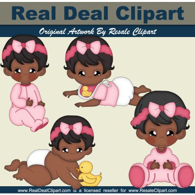 Home    Clipart    Baby Clipart    Baby Girl  African American