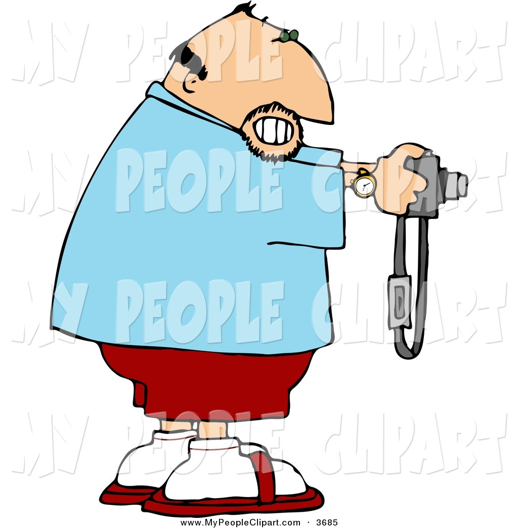 Larger Preview  Clip Art Of A Cheerful Male Tourist Taking A Picture