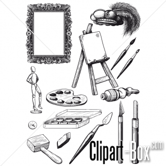 Related Artist Tools Set Cliparts