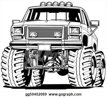 Stock Illustration   4x4 Truck Front View   Clipart Illustrations