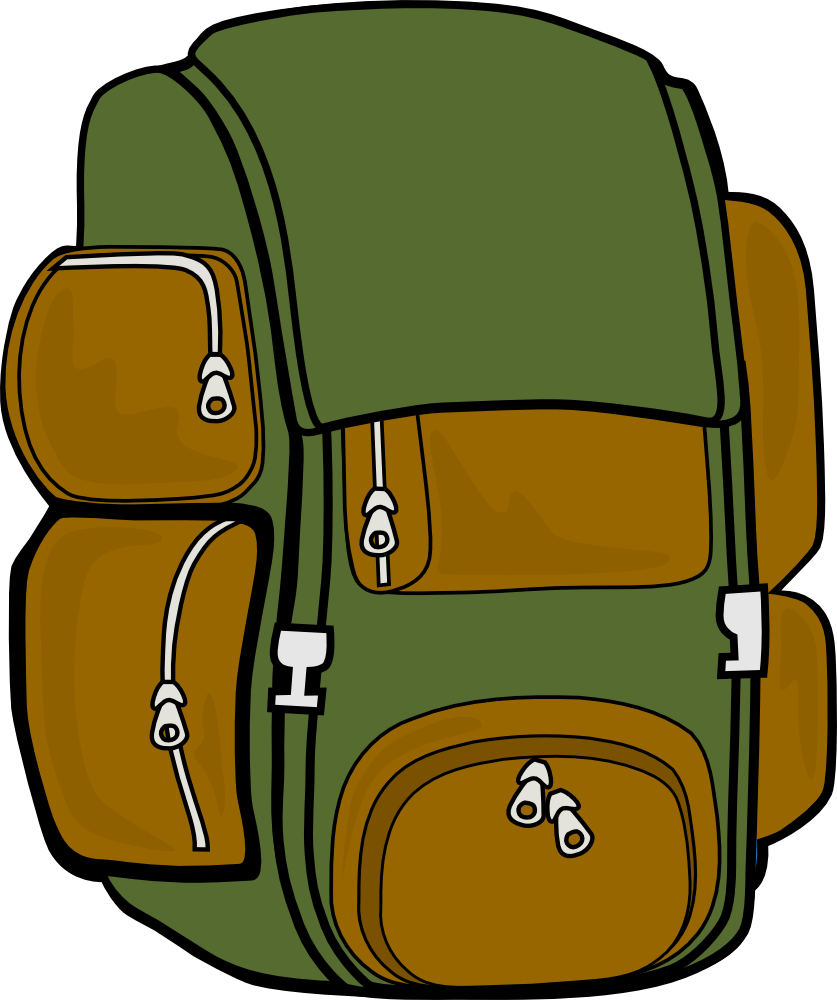 Bookbag Clipart Backpack Clipart Markc09 Backpack  Green Brown  Png
