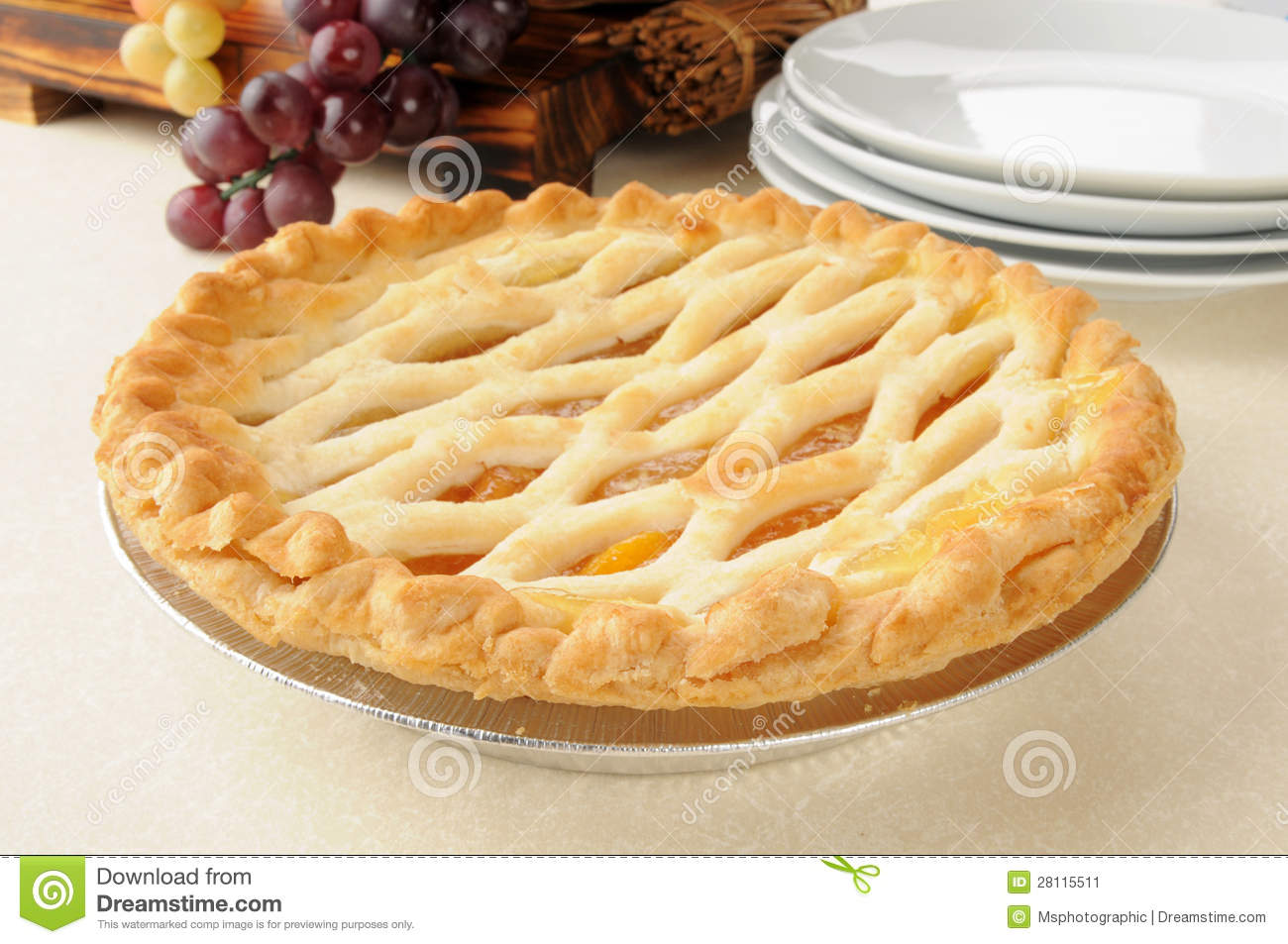 Gourmet Peach Pie Stock Image   Image  28115511