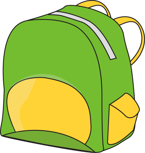 Green Backpack Clip Art Image   Green Backpack With A Yellow Pocket    