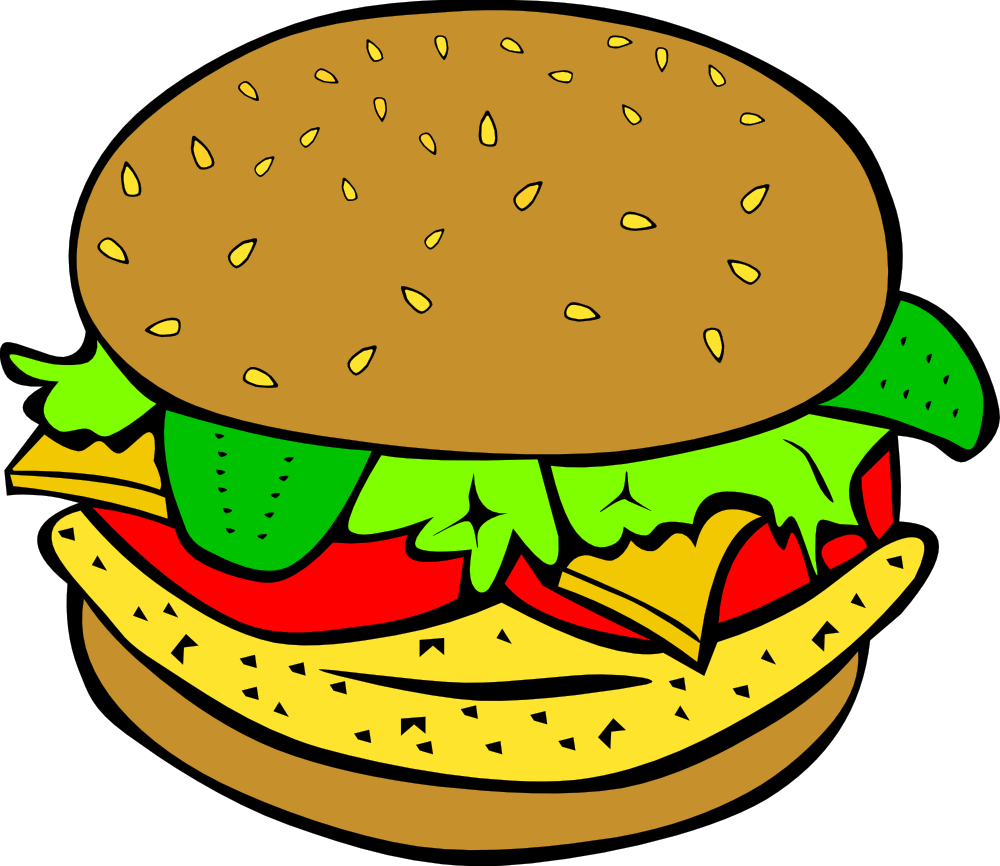 Onlinelabels Clip Art   Fast Food Lunch Dinner Chicken Burger