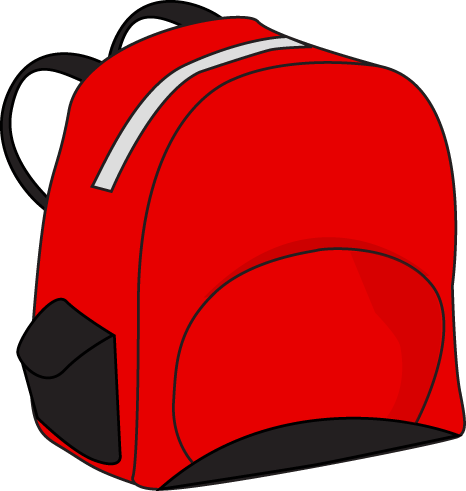 Red Backpack Clip Art Image   Red Backpack With Black Pockets And