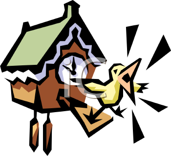1009 0819 2320 Bird Squawking From A Cuckoo Clock Clipart Image Jpg