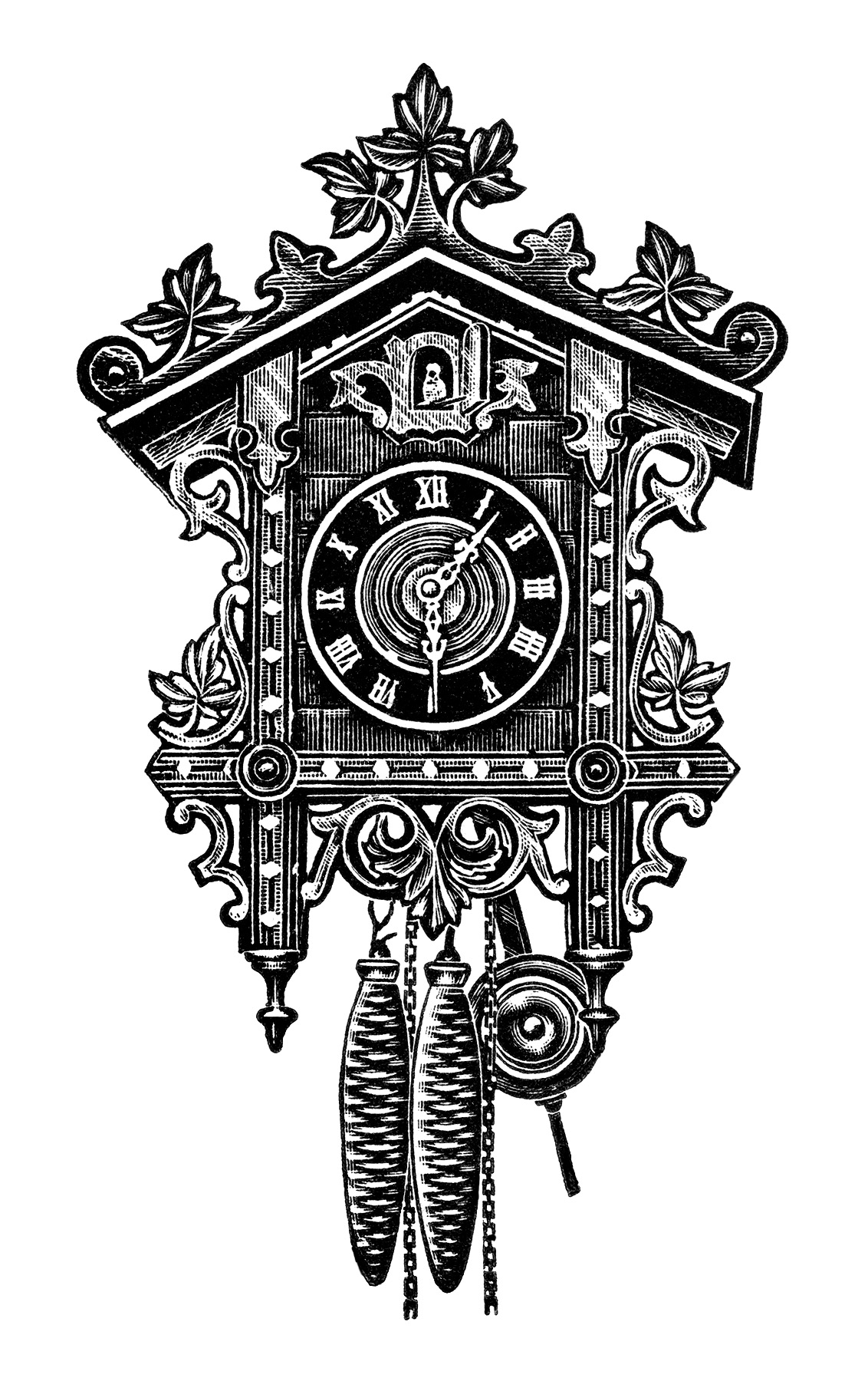 Clock Clip Art Free Black And White Clipart Antique German Clock