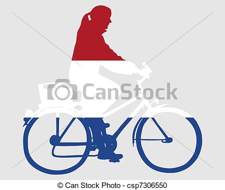 Dutch Woman On Bike   Csp7306550