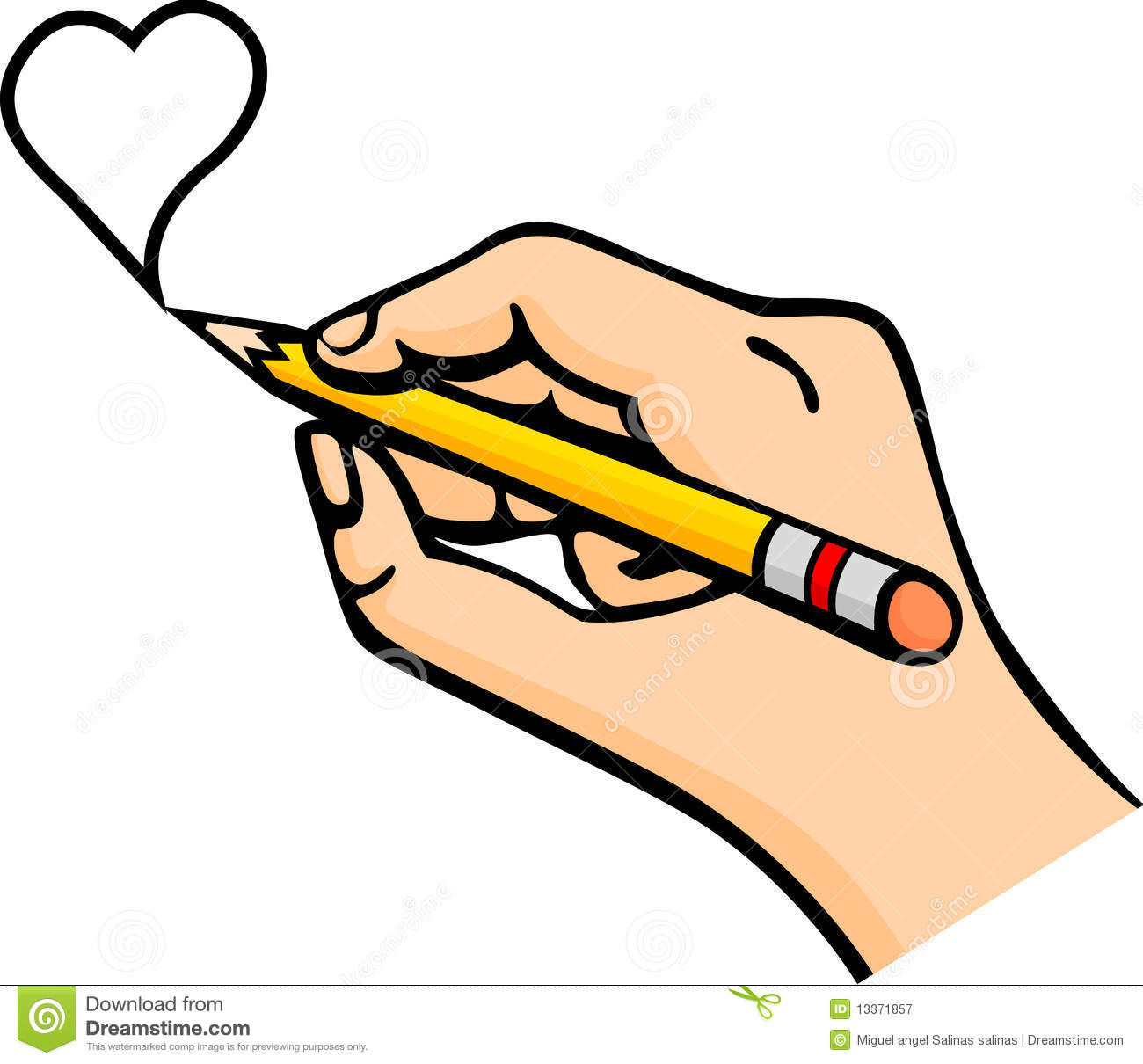 Hand Drawing Heart With Pencil Vector Illustration Royalty Free Stock