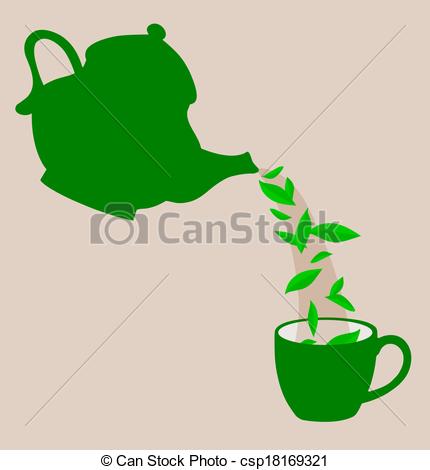 Of A Teapot Pouring Tea Leaves    Csp18169321   Search Clipart