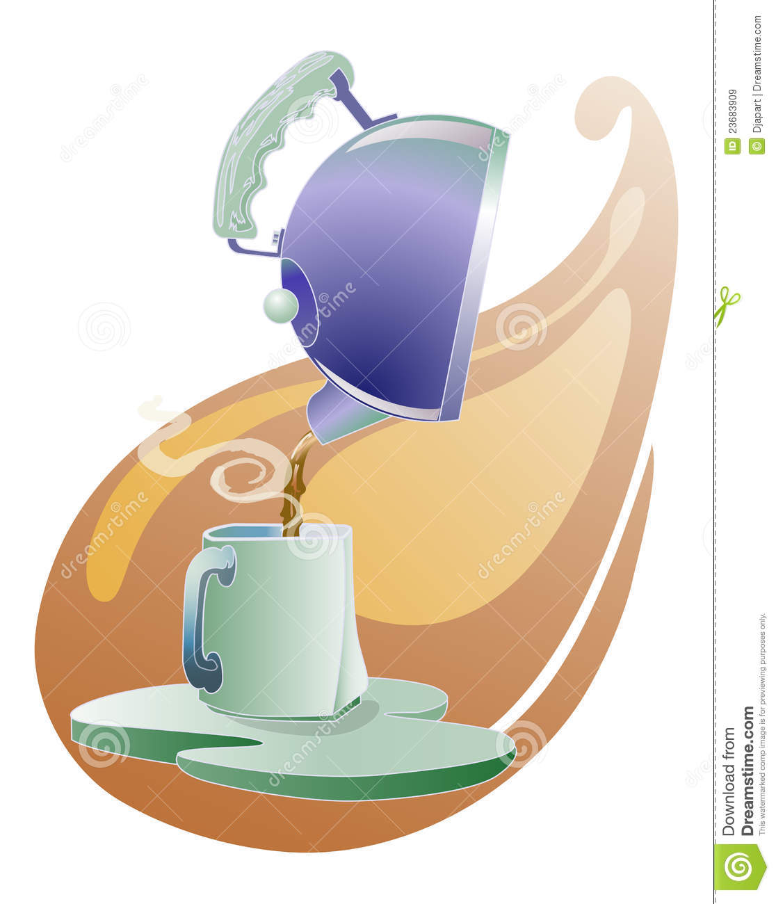 Pouring Tea Clipart Teapot Pouring Tea To The Cup