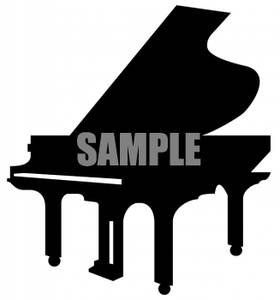 Silhouette Of A Grand Piano   Royalty Free Clipart Picture