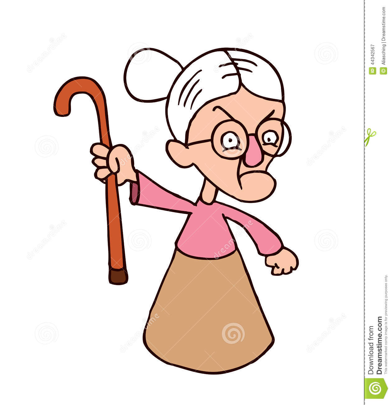 Angry Grandmother Character Stock Vector   Image  44342567