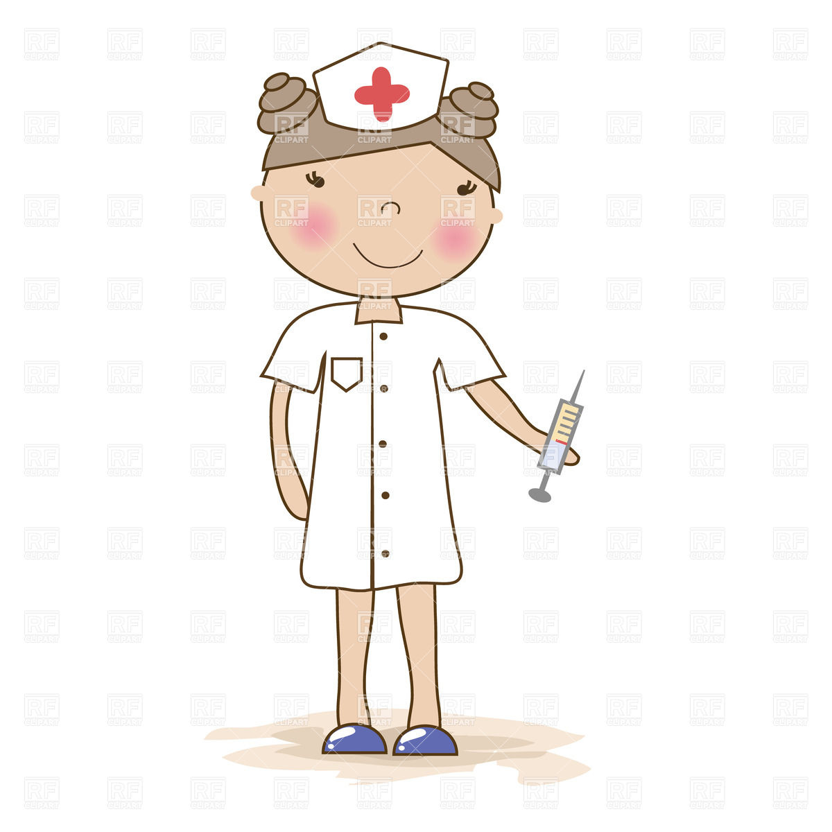 Cartoon Young Nurse With A Syringe 22637 People Download Royalty
