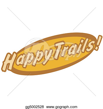 Clipart   Happy Trails Western Sign Clip Art  Stock Illustration