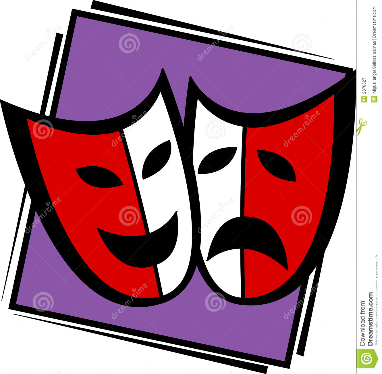 Illustration Of Two Theater Or Drama Masks Mr No Pr No 5 5637 28
