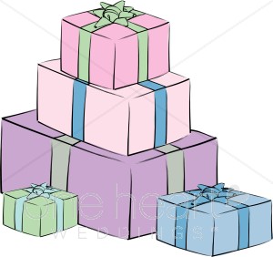 Pastel Presents Clipart   Wedding Gift Clipart