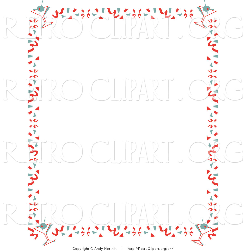 Preview  Retro Clipart Of A Red Stationery Background Of With A Border