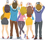 Back View Of Teens With Cameras